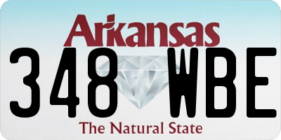 AR license plate 348WBE