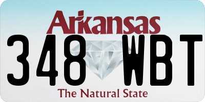 AR license plate 348WBT