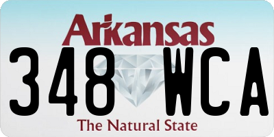 AR license plate 348WCA