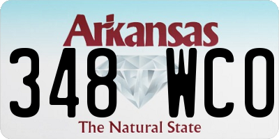 AR license plate 348WCO