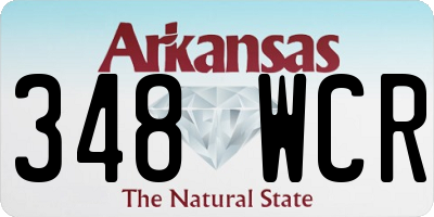 AR license plate 348WCR