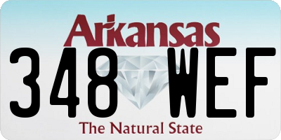 AR license plate 348WEF