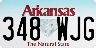 AR license plate 348WJG