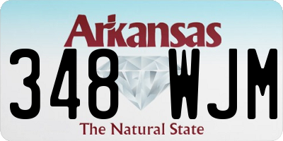 AR license plate 348WJM