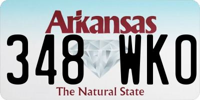 AR license plate 348WKO