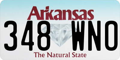 AR license plate 348WNO