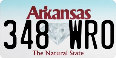 AR license plate 348WRO