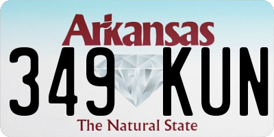 AR license plate 349KUN