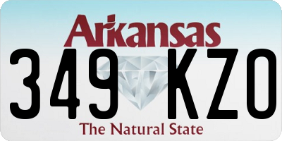 AR license plate 349KZO