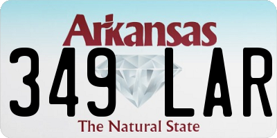 AR license plate 349LAR