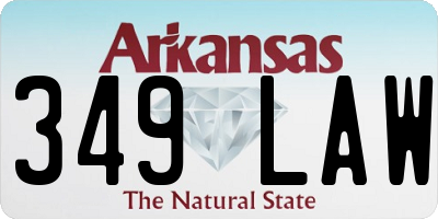 AR license plate 349LAW
