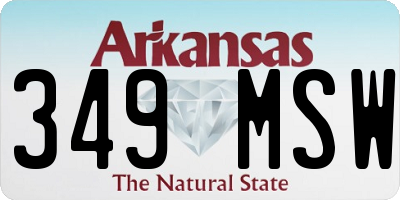 AR license plate 349MSW