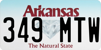 AR license plate 349MTW