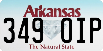 AR license plate 349OIP