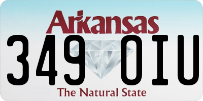 AR license plate 349OIU