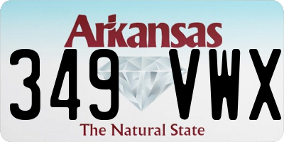 AR license plate 349VWX