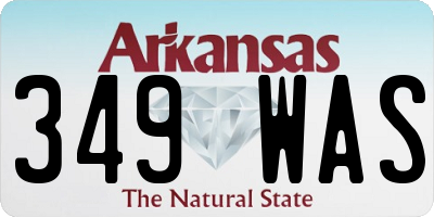 AR license plate 349WAS