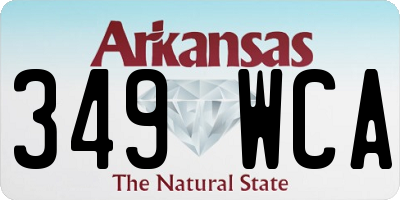 AR license plate 349WCA