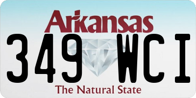 AR license plate 349WCI