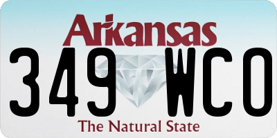 AR license plate 349WCO