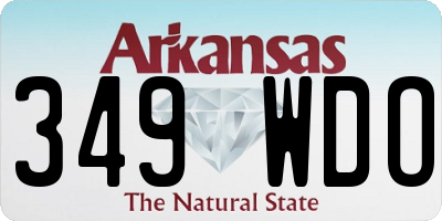 AR license plate 349WDO
