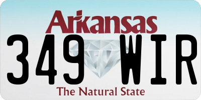 AR license plate 349WIR