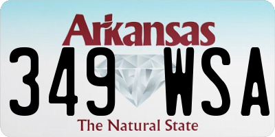AR license plate 349WSA
