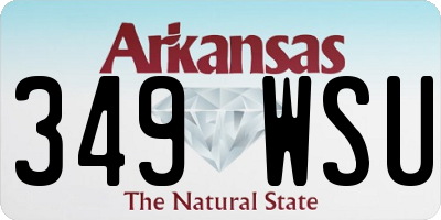 AR license plate 349WSU