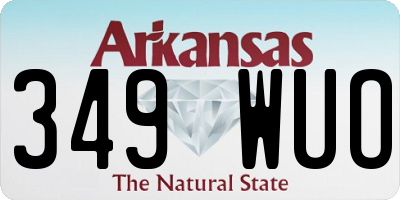 AR license plate 349WUO