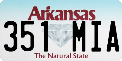 AR license plate 351MIA