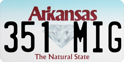 AR license plate 351MIG