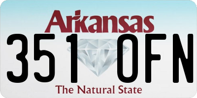 AR license plate 351OFN