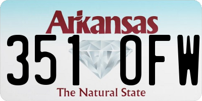 AR license plate 351OFW