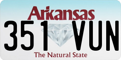 AR license plate 351VUN
