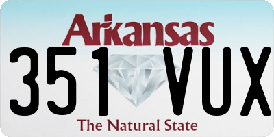 AR license plate 351VUX