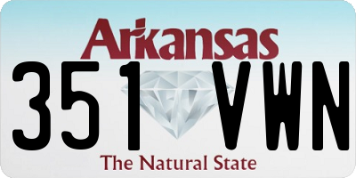 AR license plate 351VWN