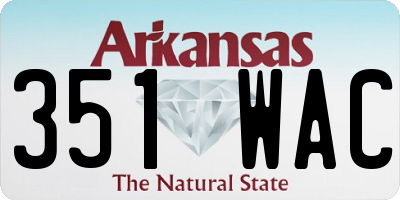 AR license plate 351WAC