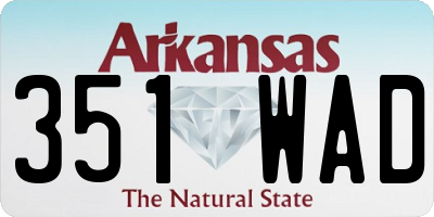 AR license plate 351WAD