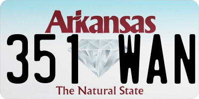 AR license plate 351WAN