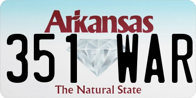 AR license plate 351WAR
