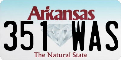 AR license plate 351WAS