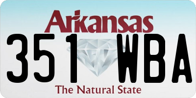 AR license plate 351WBA