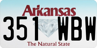 AR license plate 351WBW