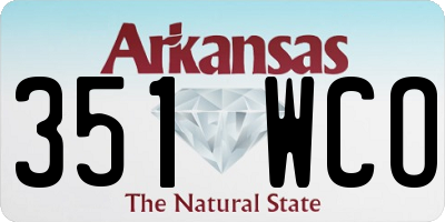 AR license plate 351WCO