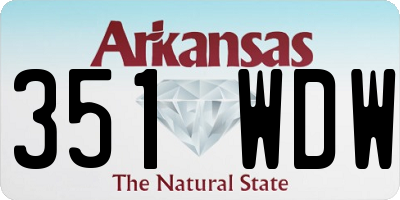 AR license plate 351WDW