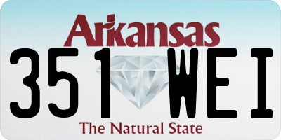 AR license plate 351WEI