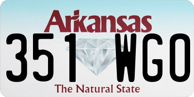 AR license plate 351WGO