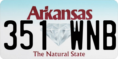 AR license plate 351WNB