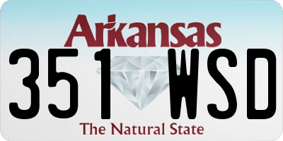 AR license plate 351WSD