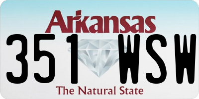 AR license plate 351WSW